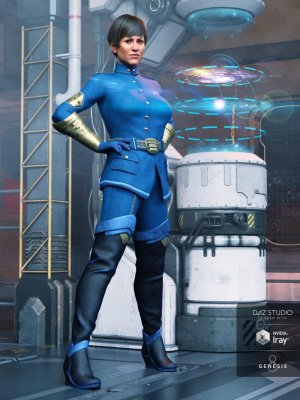 Sci-fi Officer Outfit for Genesis 8 Female(s)-《创世纪8》女主角的科幻军官服装