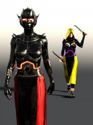 Scifi Dark Goddess Outfit For Genesis 8 Female(s)-女性科幻黑暗女神装