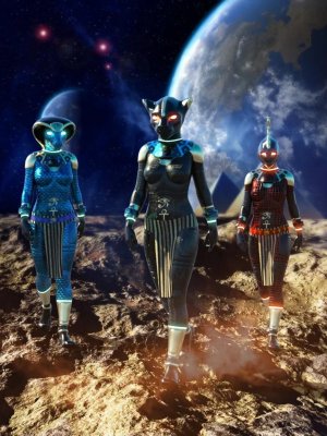 Scifi Egyptian Outfit For Genesis 8 Females(s)-为《创世纪》位女性设计的科幻埃及服装