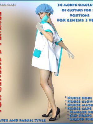 Sexy Nurse Uniform for Genesis 3 Female(s)-性感护士制服创世纪3女
