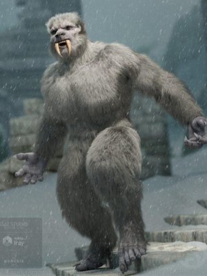 Snow Beast with dForce Hair for Genesis 8 Male-雪兽与头发为创世纪8男性。