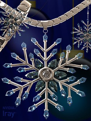 Snowflake Jewelry for Genesis 3 Female-《创世纪3》女性雪花珠宝