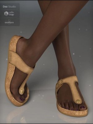 Summer Style Sandals for Genesis 8 Female(s)-创世纪女款夏季凉鞋