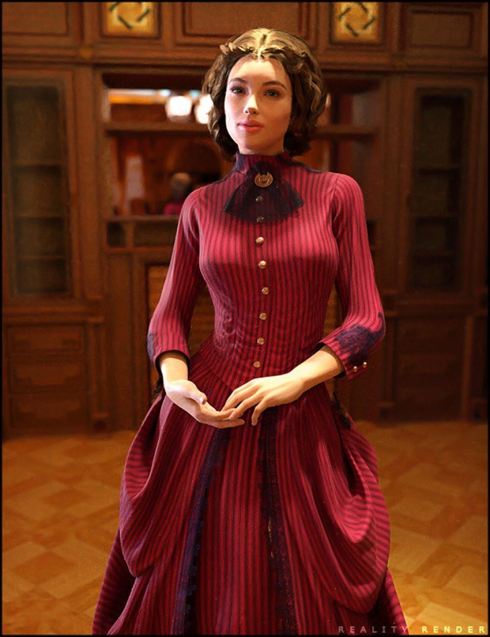 The Victorian Gown For Genesis 2 Females 维多利亚时代的《创世纪2》女性礼服daz模型网 