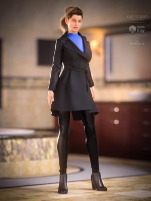 Trench Coat Outfit for Genesis 8 Female(s)-《创世纪8》女性风衣套装