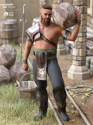 Tribal Warrior King Outfit for Genesis 8 Male(s)-创世纪男部落战士国王装备