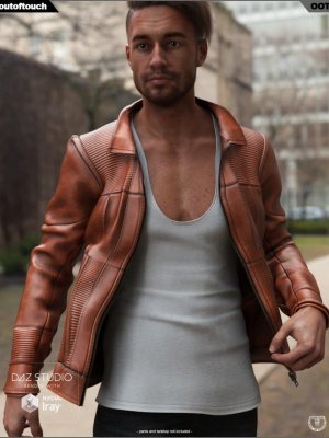 Vintage Leather Jacket for Genesis 8 Male(s)-为男款设计的复古皮夹克