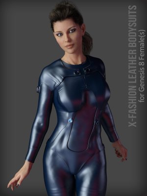 X-Fashion Leathers Bodysuit for Genesis 8 Females-女式紧身连衣裤