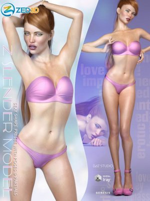 Z Slender Model Shape Preset and Poses for Genesis 8 Female-为8女性预设的细长模型形状和姿势