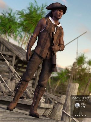 Ship Captain Outfit for Genesis 3 Male(s)-船长成套装备3男性