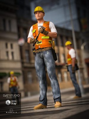 Construction Worker Outfit for Genesis 2 and Genesis 3 Male(s)建筑工人衣服-创世纪2和创世纪的建筑工人服装3男性（S）建筑工人衣服