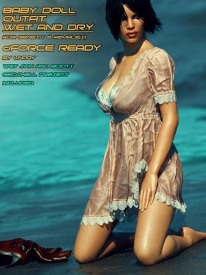dForce HD Wet and Dry Baby Doll Outfit for Genesis 8 Female(s)动力学湿和干娃娃的衣服-Dforce HD湿润和干婴儿娃娃衣服创世纪8女性（S）动力学和干娃娃的