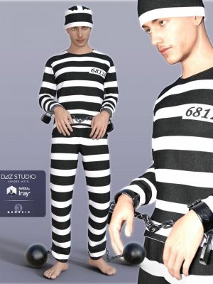 H&C Prisoner Clothing and Shackles for Genesis 3 Male(s)囚犯服装-H＆＃038; C囚犯服装和枷锁创世纪3男性