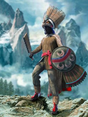 dForce Aztec Eagle Warrior Outfit for Genesis 8 Male(s)-阿兹特克雄鹰战士装备为男性