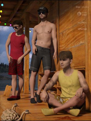 dForce Boys in the Sun Outfit for Genesis 8 Male(s)-为设计的服装