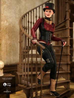 dForce Burgundy Creed Outfit for Genesis 8 Female(s)-勃艮第信条为创世纪8女性设计的服装