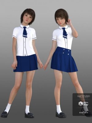 dForce CB School Uniforms for Genesis 8 Female(s)-创世纪女生校服
