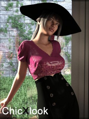 dForce ChicXlook Outfit for Genesis 8 Female(s)-创世纪8女款套装
