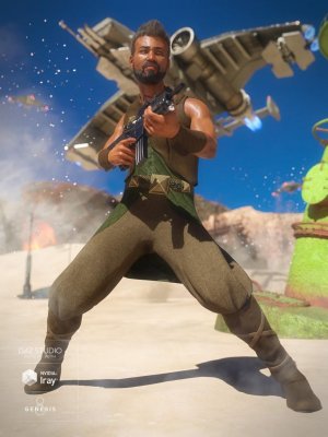 dForce Desert Raider Outfit for Genesis 8 Male(s)-沙漠突袭机装备为创世纪男性
