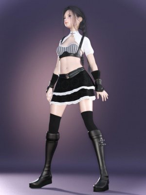 dForce Doll Fighter Outfit for Genesis 8 Female(s)-娃娃战斗机装备为创世纪女性