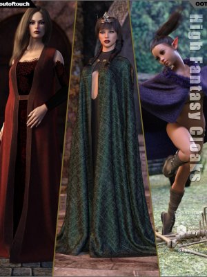 dForce High Fantasy Cloaks for Genesis 8 Female(s)-高幻想斗篷为创世纪8女性
