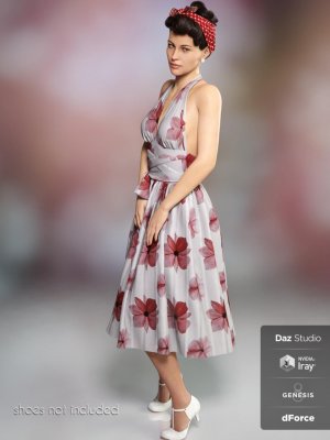 dForce Iconic Dress for Genesis 8 Female(s)-为创世纪8女设计的标志性连衣裙
