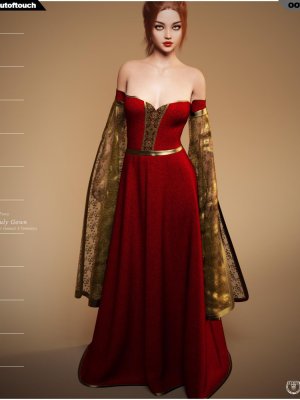 dForce July Gown for Genesis 8 Females-创世纪8女七月礼服