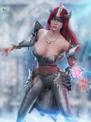 dForce Knight Priestess Outfit and Weapons for Genesis 8 Female(s)-骑士女祭司装备和武器为创世纪女性