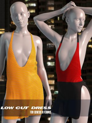 dForce Low Cut Dress for Genesis 8 Female-创世纪8女式低胸连衣裙