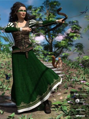 dForce Meadow Whispers Outfit for Genesis 8 Female(s)-为女性设计的服装