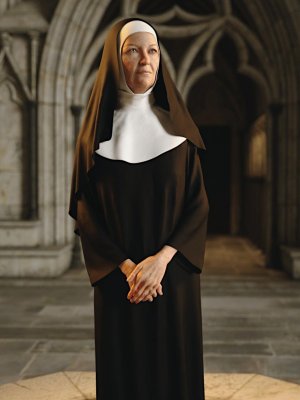dForce Nun Costume for Genesis 8 Female(s)-创世纪8女修女服装