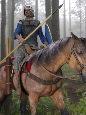 dForce Roman Cavalry for Genesis 8 Male and Daz Horse 2-罗马骑兵为创世纪雄和达兹马。