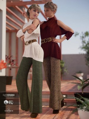 dForce Sweater Outfit Textures for Genesis 8 Female(s)-创世女毛衣套装纹理