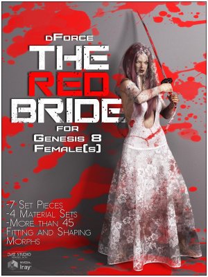 dForce The Red Bride for Genesis 8 Females-《创世纪》第八章女性的红色新娘
