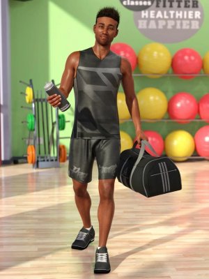 dForce Workout Outfit for Genesis 8 Male(s)-适用于男性的运动装备