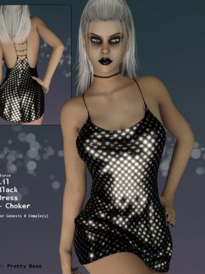 dForce lil Black Dress for Genesis 8 Females-女性黑色连衣裙