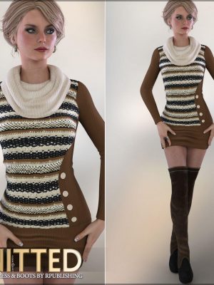 Knitted for Tunic Dress and Boots-针织着衣服和靴子