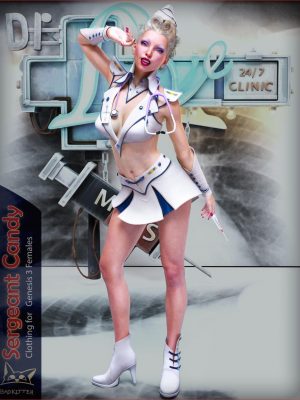 Sergeant Candy Outfit for Genesis 3 Female(s)-Genesis 3女性的警长糖果服装