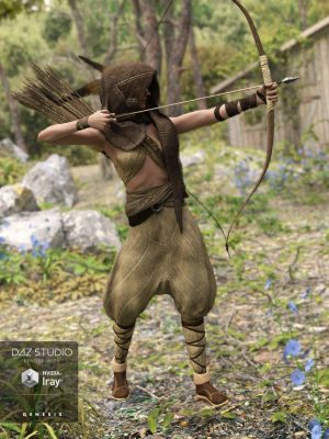 Hood Huntress Collection for Genesis 3 Female(s)-引擎盖Huntress Collection for Genesis 3女性