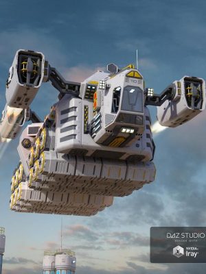 Sci-Fi Cargo Ship科幻货船-科幻货运船科技船