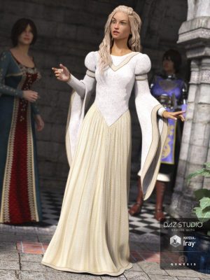 Medieval Princess Dress for Genesis 3 Female(s)-Medieval Princess Clood for Genesis 3女性