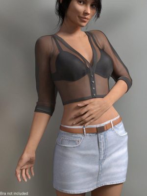 JeanZ Skirt Outfit for Genesis 3 Female(s)-Jeanz Skirt Eutfit for Genesis 3女性