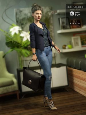 Upscale Shopper Outfit for Genesis 3 Female(s)高档的购物装-高档购物者成套装备3女性