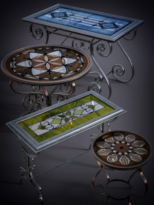 B.E.T.T.Y. Stained Glass Tables-彩色玻璃桌