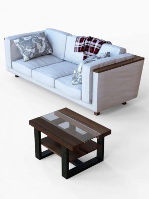 Couch and Coffee Table Props-沙发和咖啡桌道具