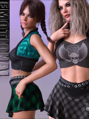 Emotional Textures for dForce Mood III Outfit G8F-服装8的情感纹理