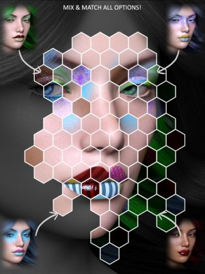 Extreme Closeup Psychedelic Makeup for Genesis 3 Female(s)-《创世纪3》女主角的超近距离迷幻化妆