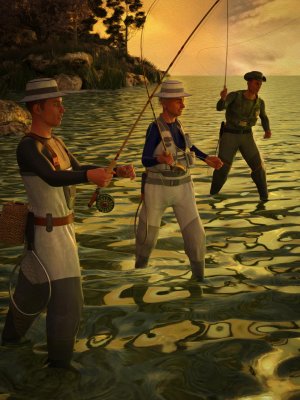 Fly Fishing Poses for Genesis 8 Males-飞钓构成创世纪8男性。