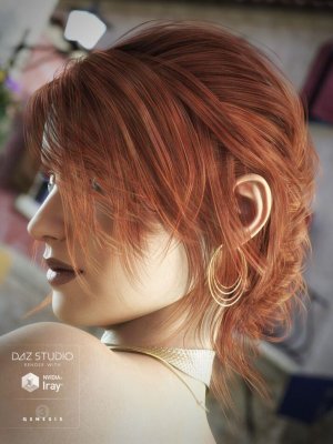 French Twist Hair for Genesis 3 Female(s)-《创世纪3》女主角的法式卷发