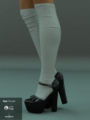 Janet Heels and Socks for Genesis 8 Female(s)-珍妮特高跟鞋和袜子为创世纪8女